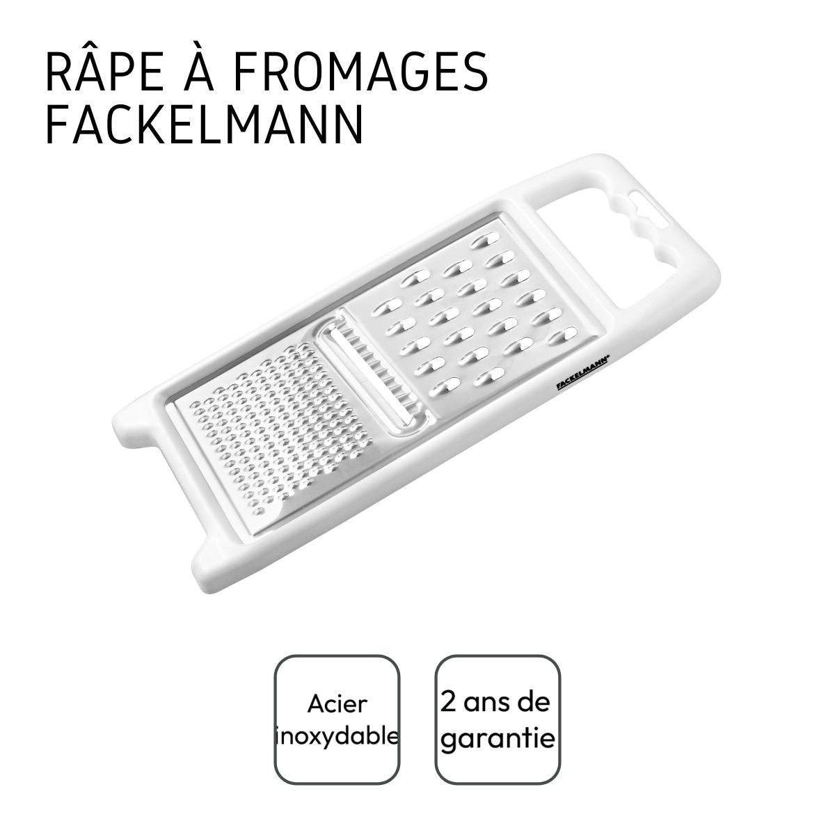 Râpe rectangulaire universelle blanc,inox, FACKELMANN
