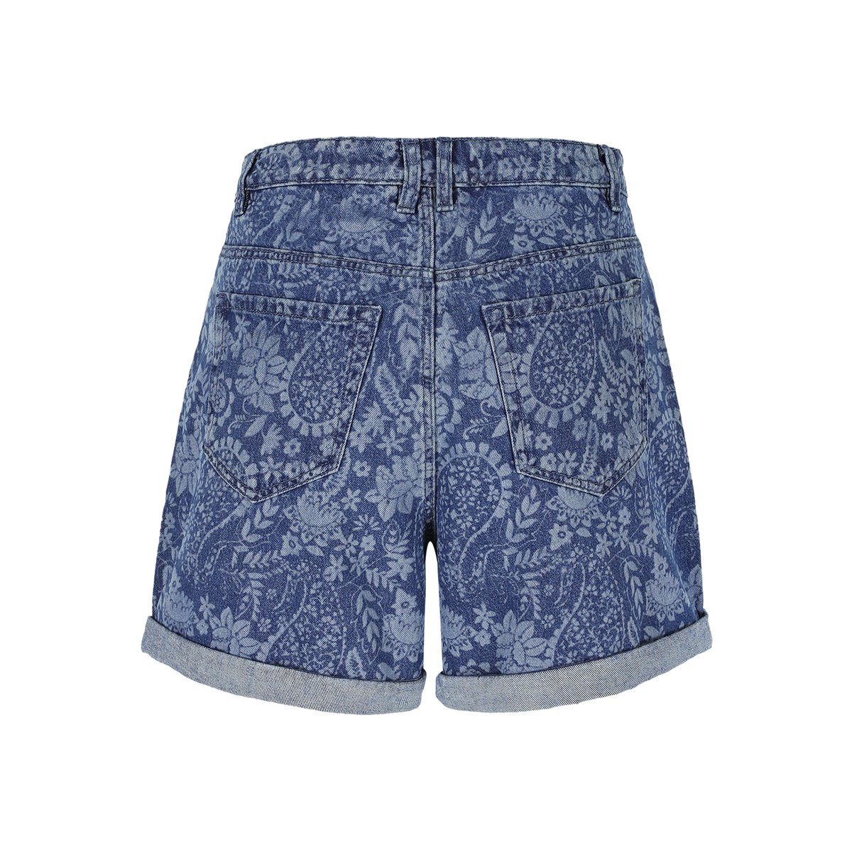 Short en jean imprimé medium blue, LOLALIZA