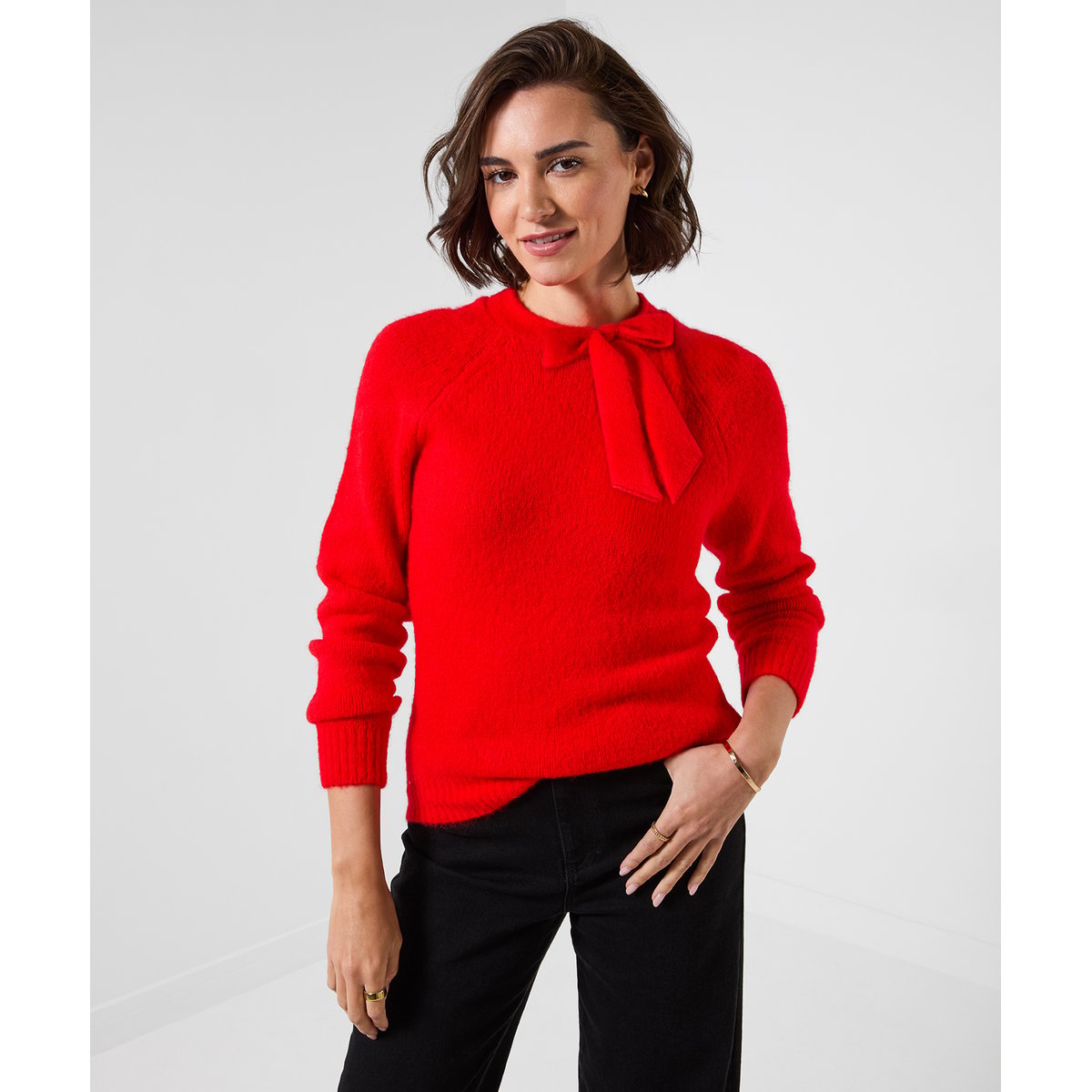Pull à Col Noué Daisy rouge, JOE BROWNS