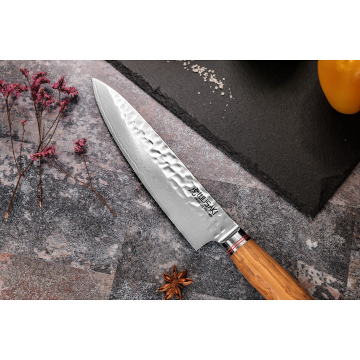 2 couteaux Damas 10Cr en coffret élégant v002237, WUSAKI