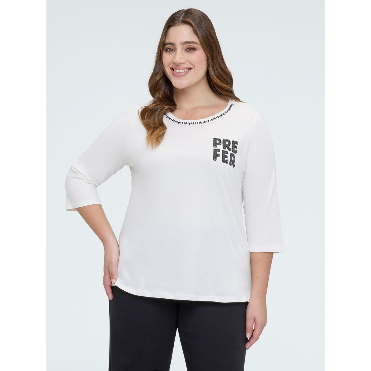 T-shirt avec inscription blanc, FIORELLA RUBINO
