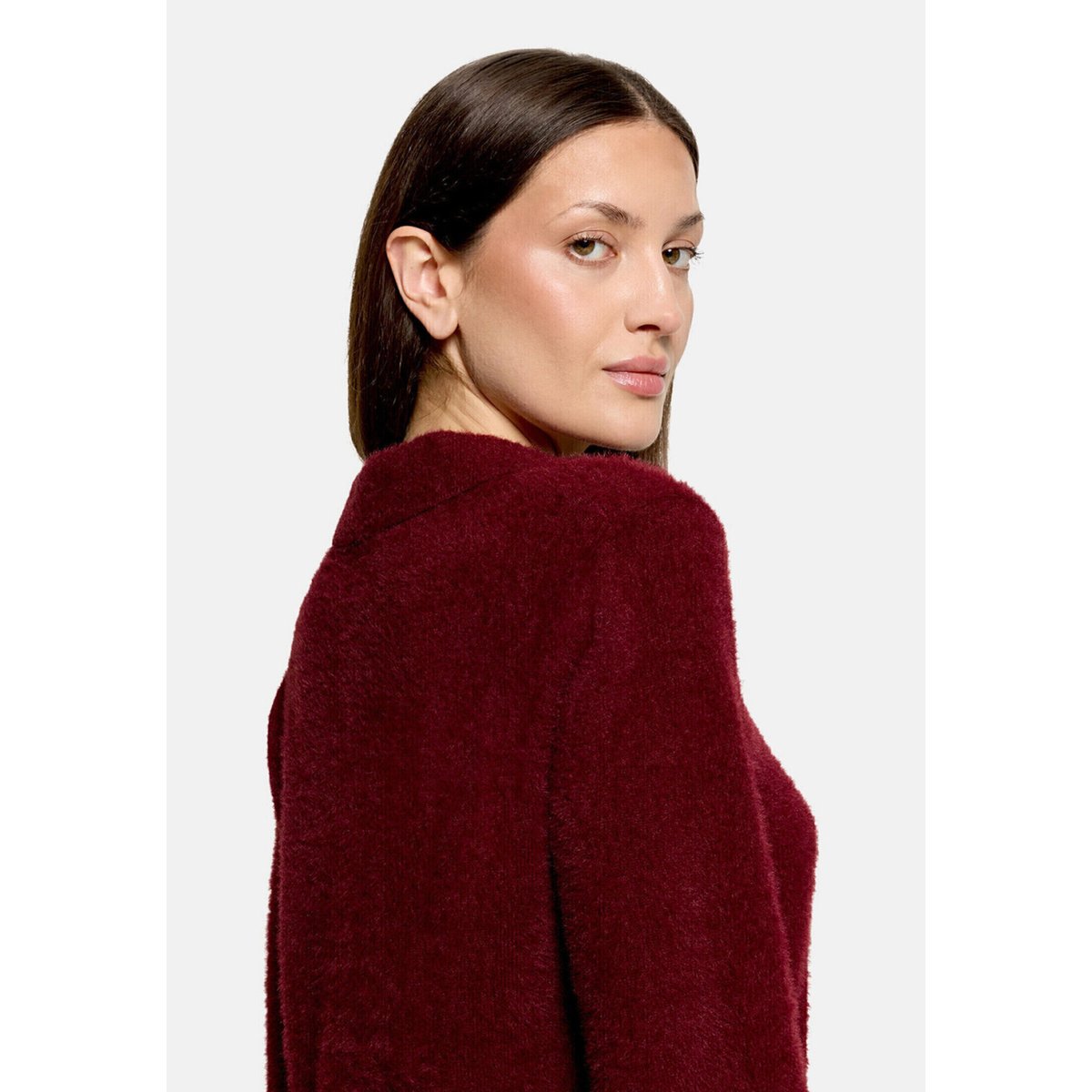 Pull-over en maille à col fall burgundy, BETTY & CO