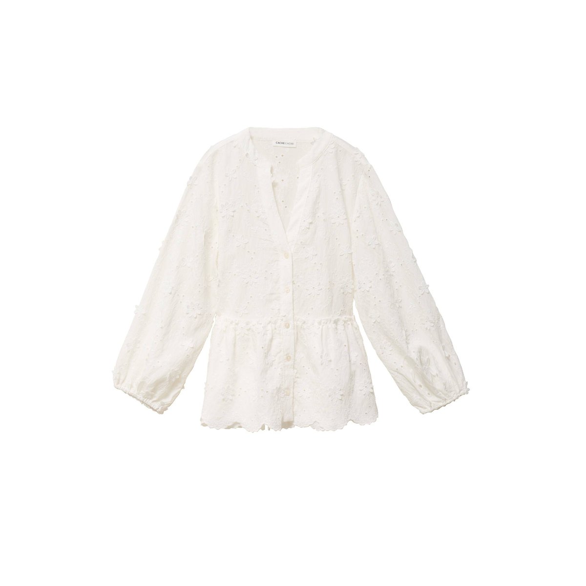 Blouse à motif en relief ecru, CACHE CACHE