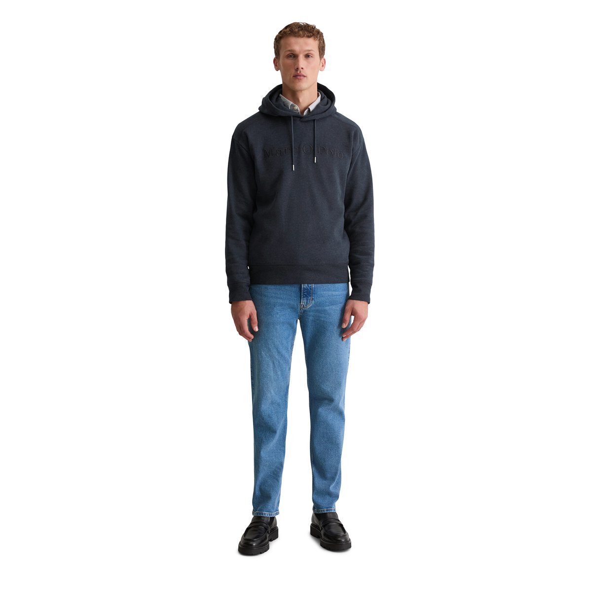 DfC Hoodie relaxed en coton bio doux bleu foncé, MARC O'POLO