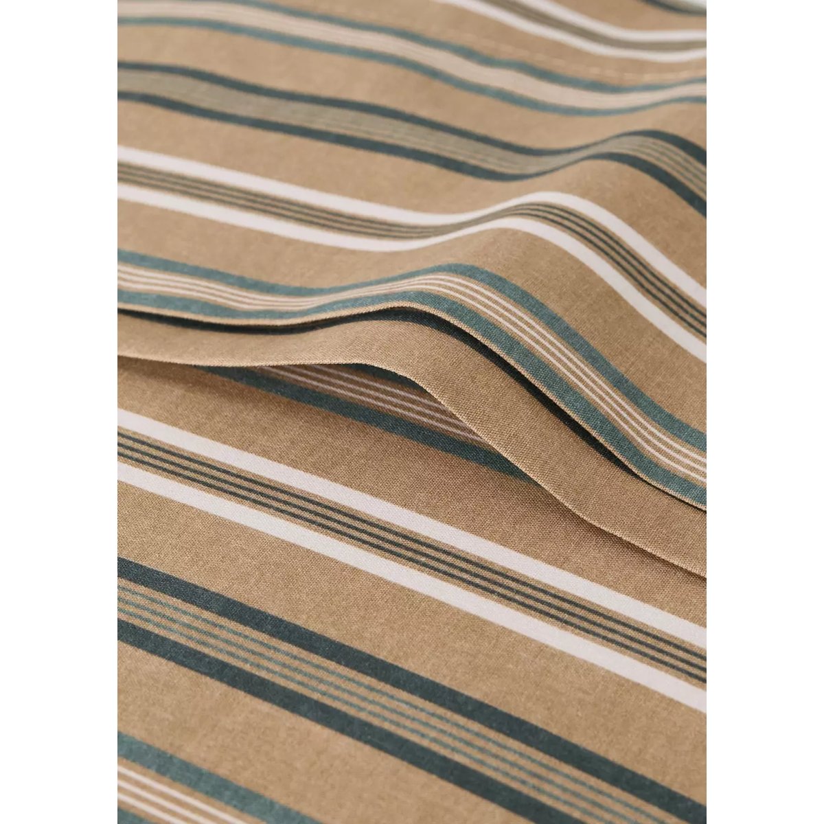 Taie d'oreiller en percale de coton à rayures multicolores 45x110 cm tabac, MANGO HOME