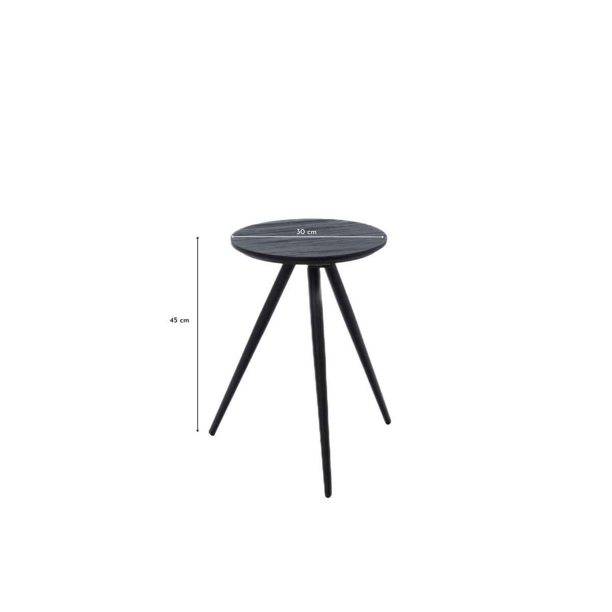 Tables basses rondes gigognes en teck recyclé noir (set de 4) - BENGO noir, AMADEUS
