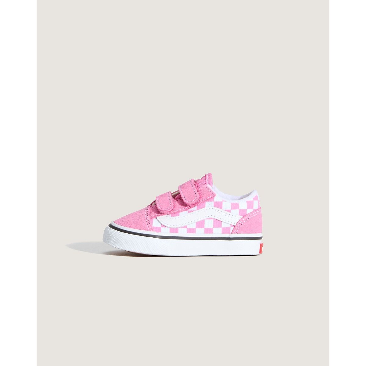 Baskets à scratchs OLD SKOOL V rose/blanc, VANS