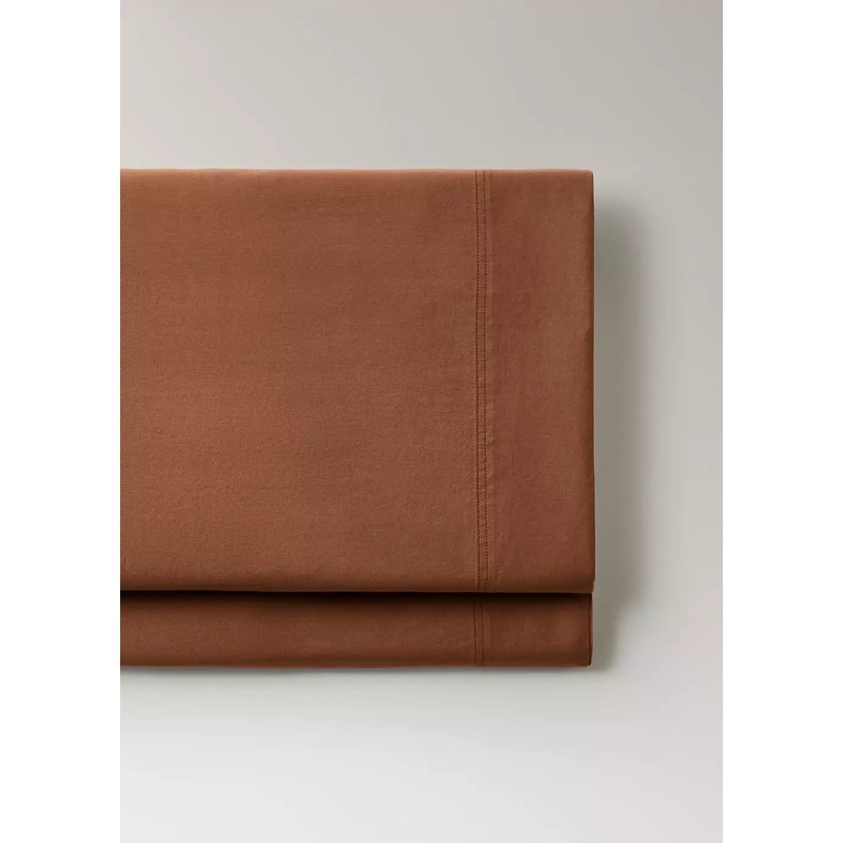 Drap plat en 100 % coton satin Lit 150/160 cm caramel, MANGO HOME