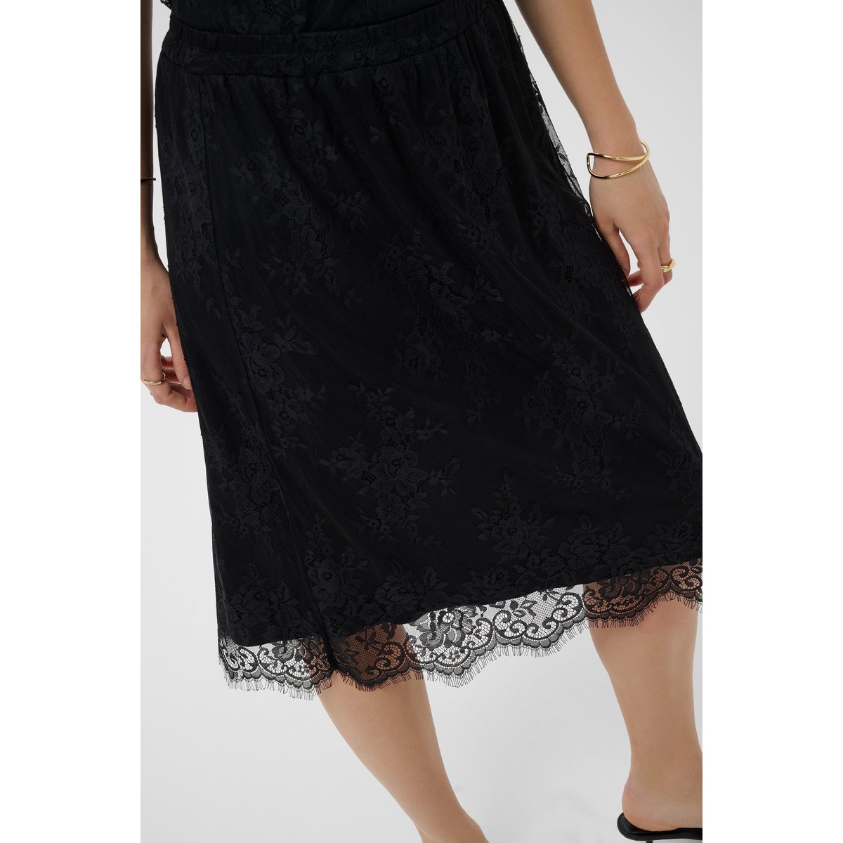 Jupe - tissage léger noir, CREAM