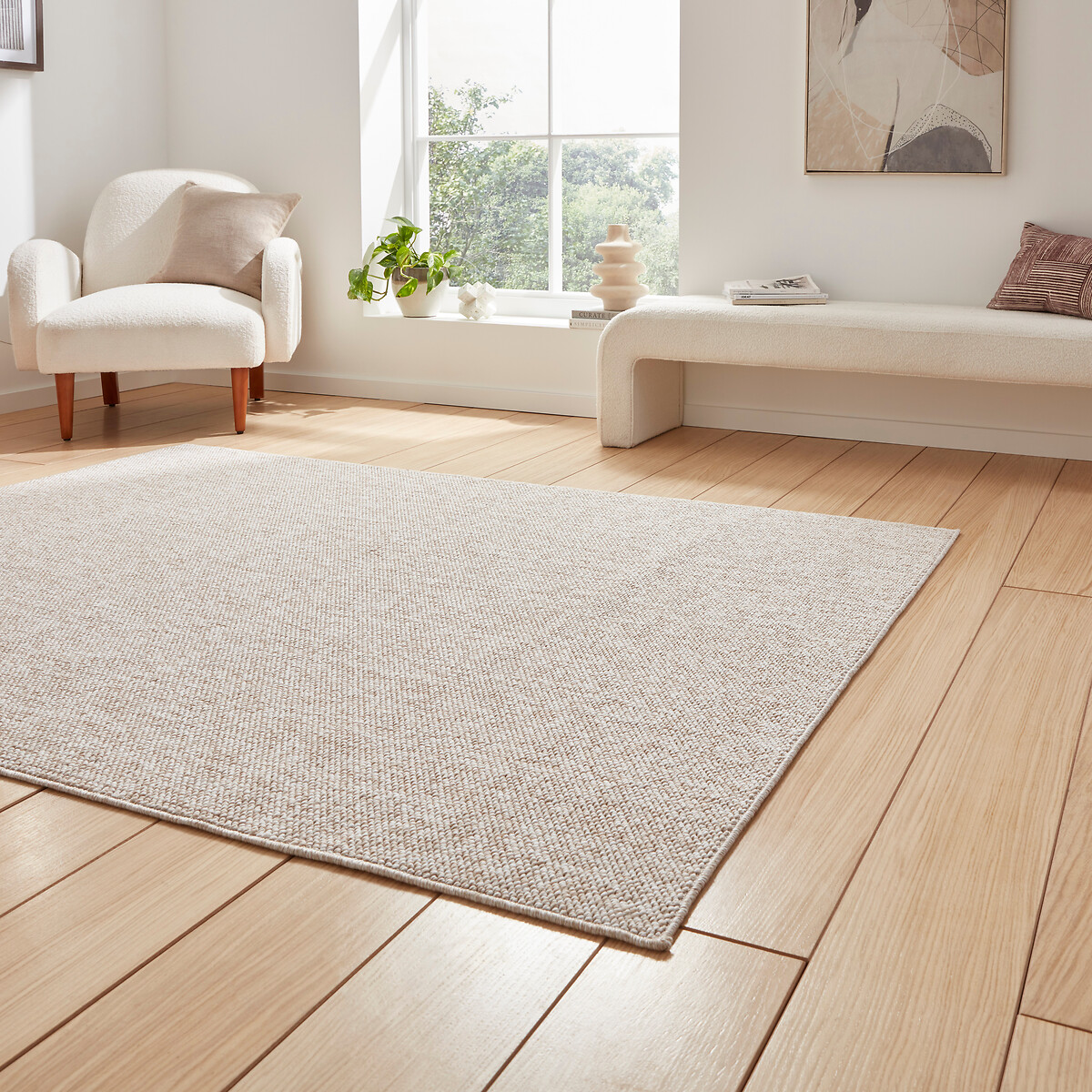 Neutral Boucle Textured Rug beige, SO'HOME