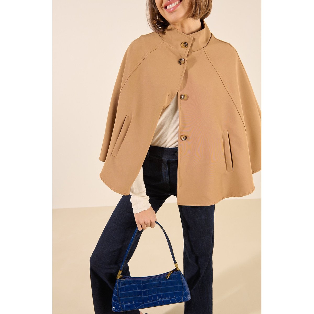 Veste cape MANDY brun camel, BENOA