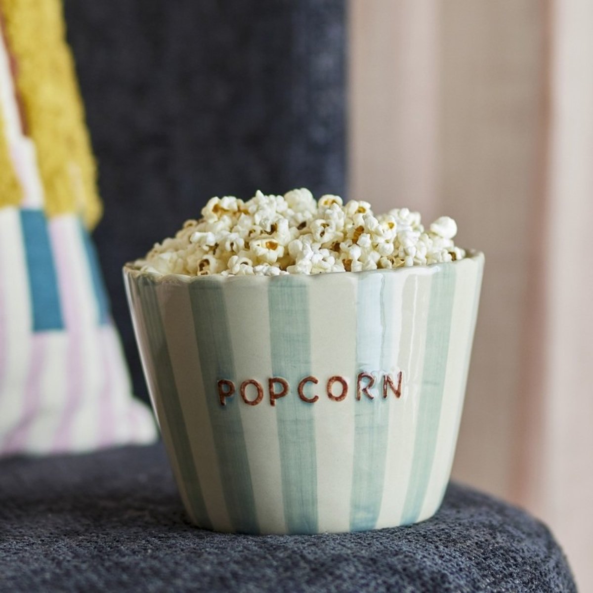 Bol saladier à pop corn grès Chip bleu, BLOOMINGVILLE
