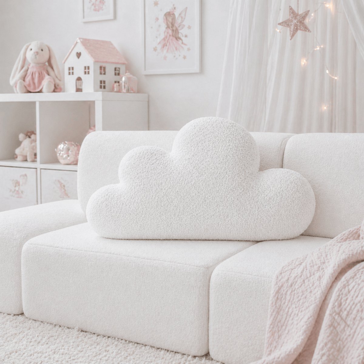 Coussin Nuage Doux pour Chambre Enfant blanc, MEOW BABY