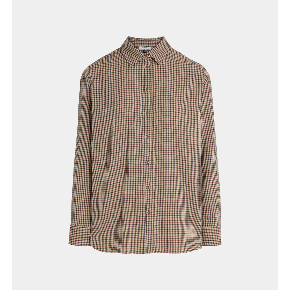 Chemise alma ct en coton à carreaux écru et multicolore, GALERIES LAFAYETTE