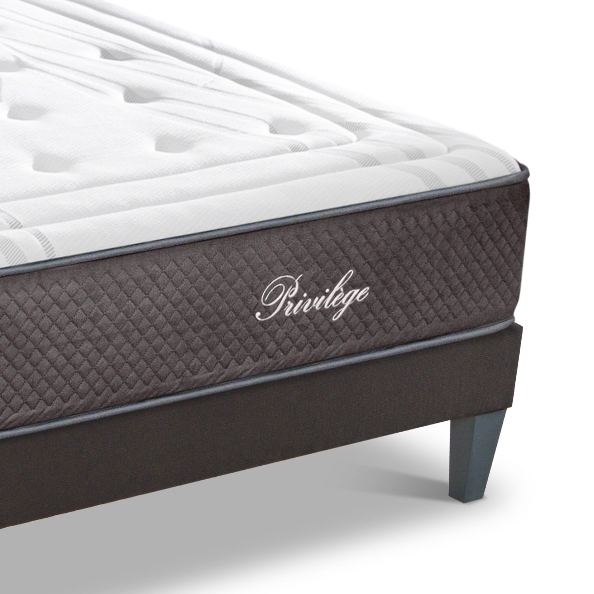 Pack Privilège 90x190 cm Matelas Ressorts + Sommier Bois + Accessoires blanc, BELLECOUR