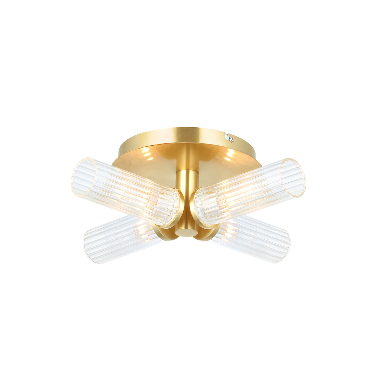 Tulsie 4-Light Ribbed Glas Bathroom Ceiling Light brass, SO'HOME