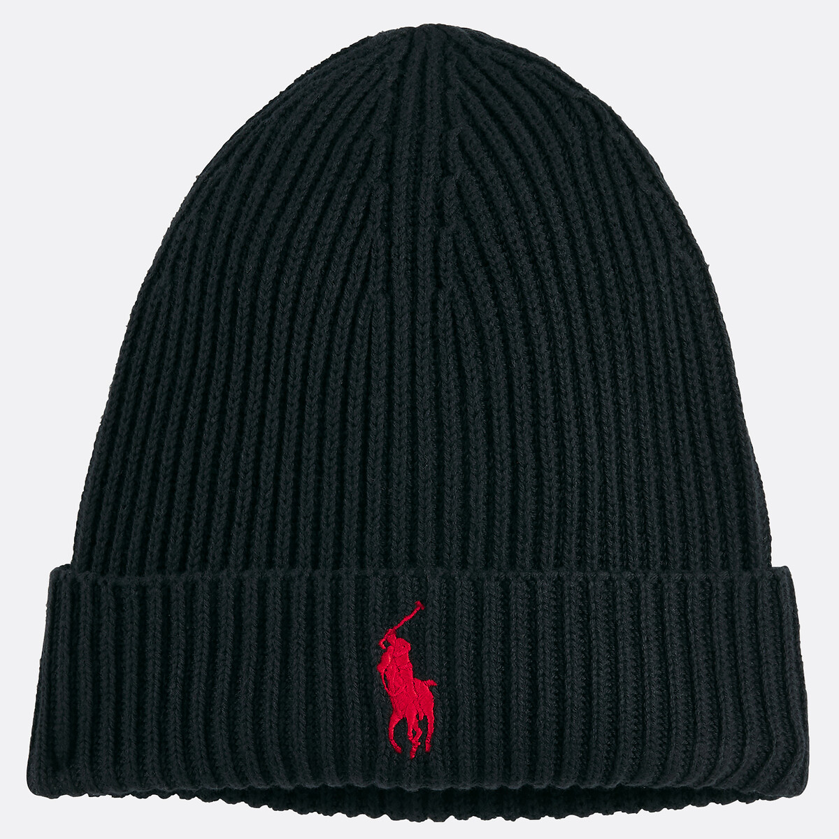 Bonnet en coton logo brodé noir, POLO RALPH LAUREN