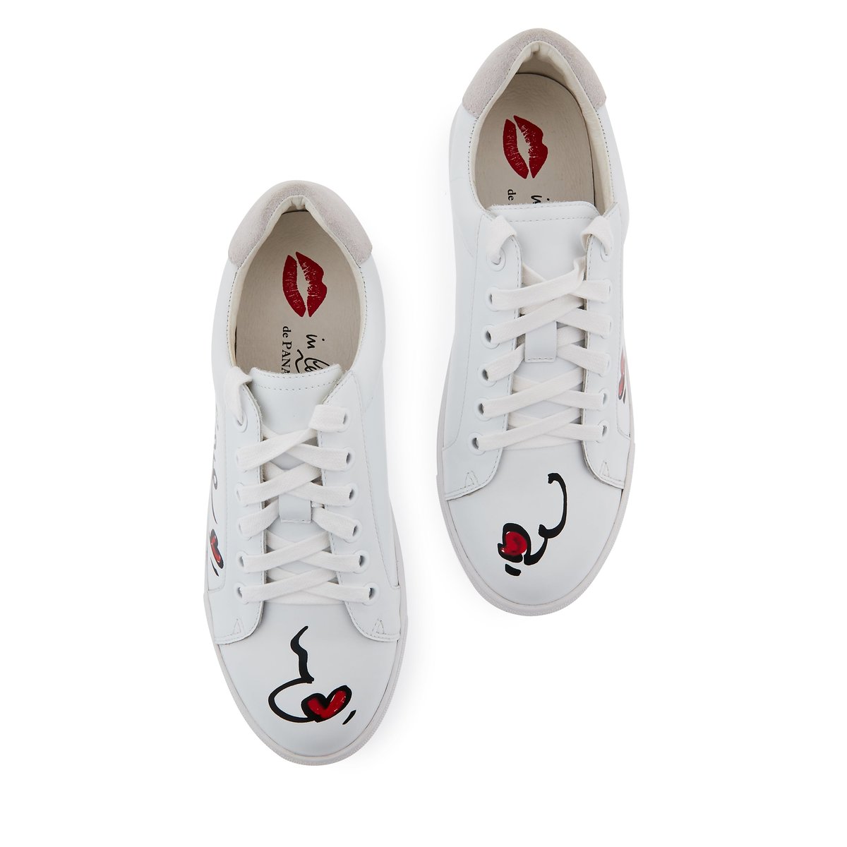 Baskets En Cuir Simone In Love Graf blanc, BONS BAISERS
