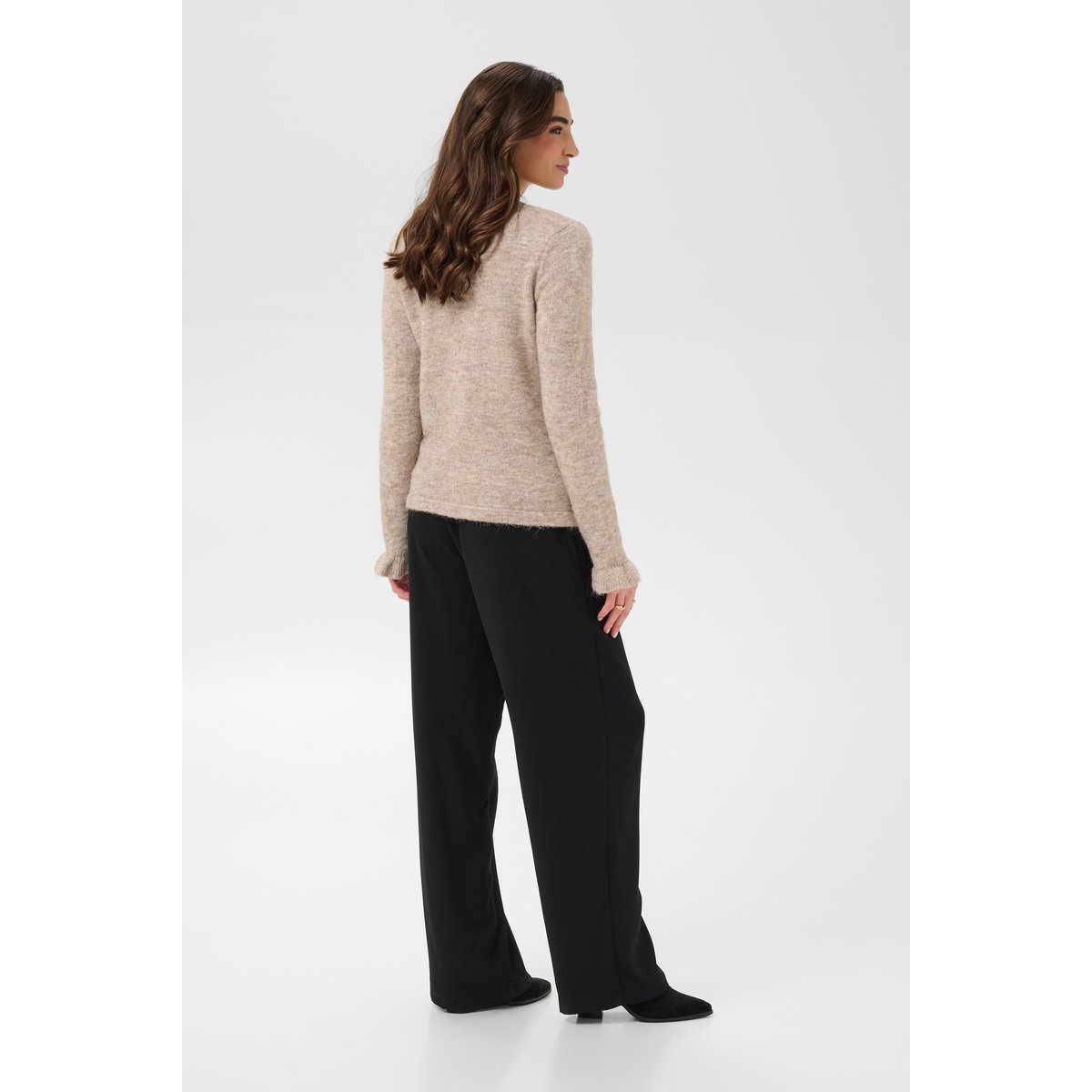 Cardigan à tricot marron light brown melange, CREAM