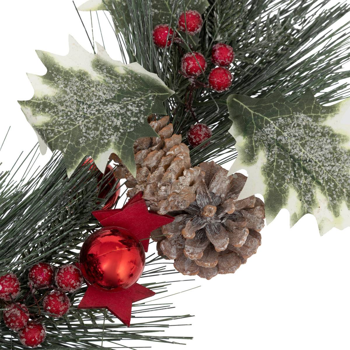 Guirlande Nature bois branches 1,5m rouge vert, ATMOSPHERA