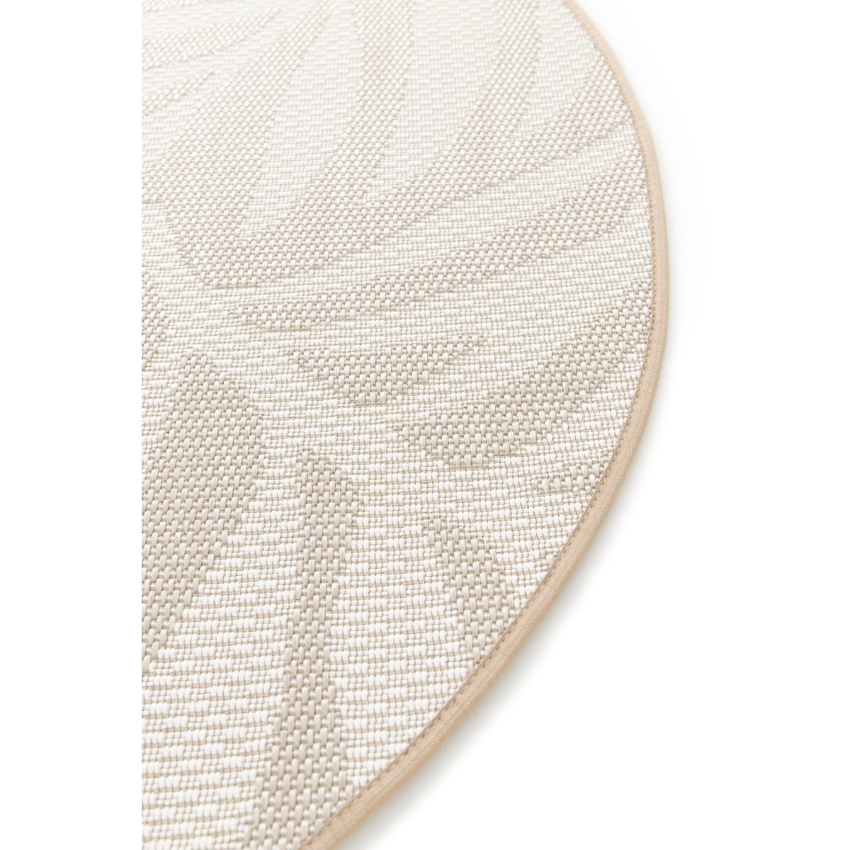 Tapis rond intérieur extérieur fibres recyclées HAVANA beige sable, AFK LIVING