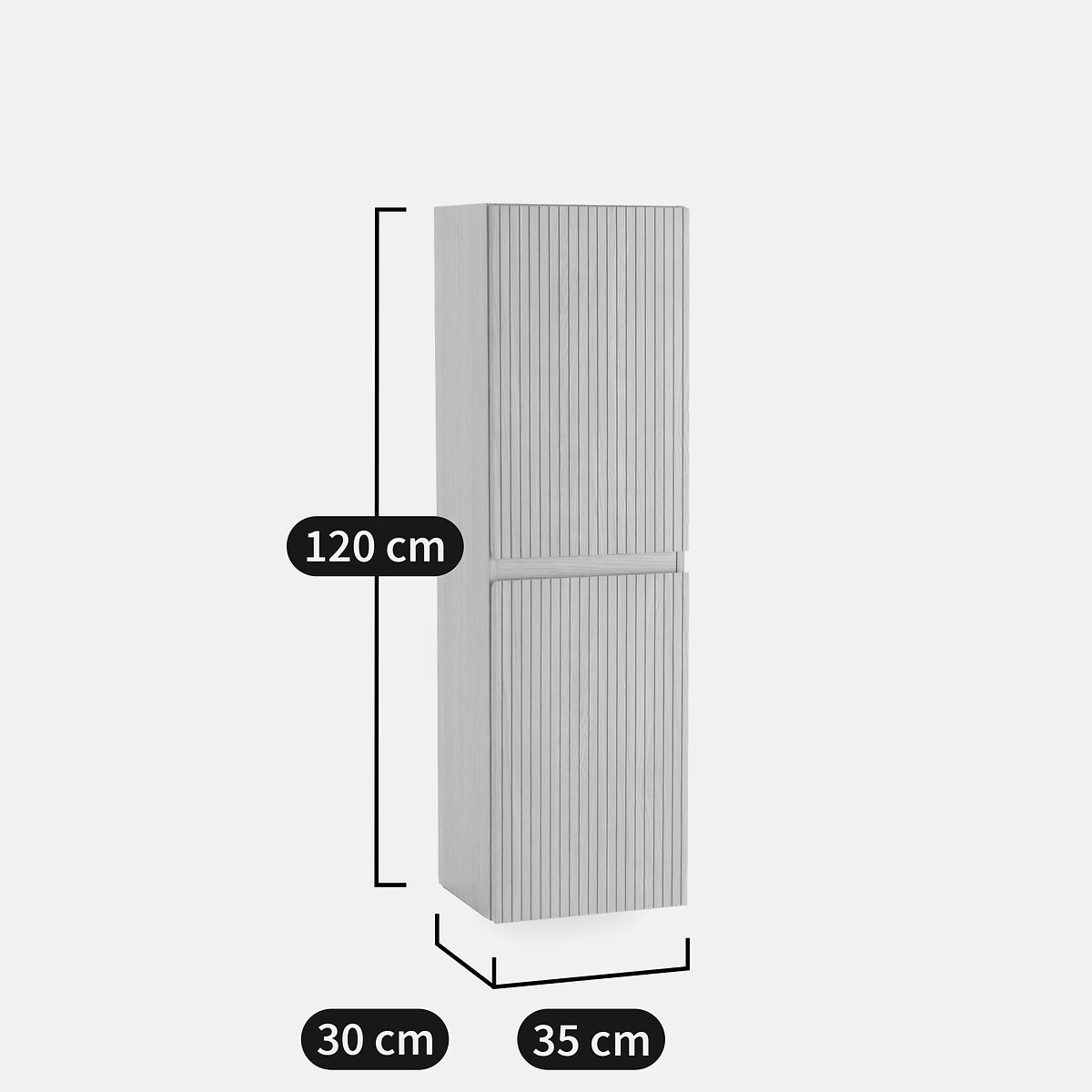 Wandbadschrank Nilia plaqué chêne naturel, LA REDOUTE INTERIEURS