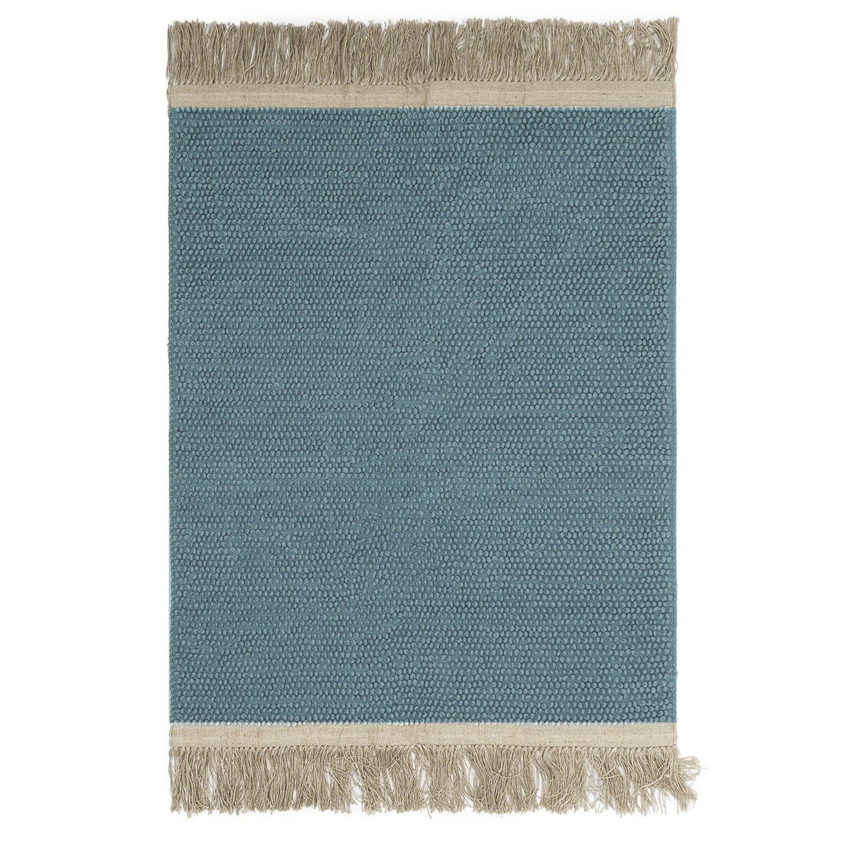 Tapis naturel en jute et laine BUBBLES vert naturel, AFK LIVING