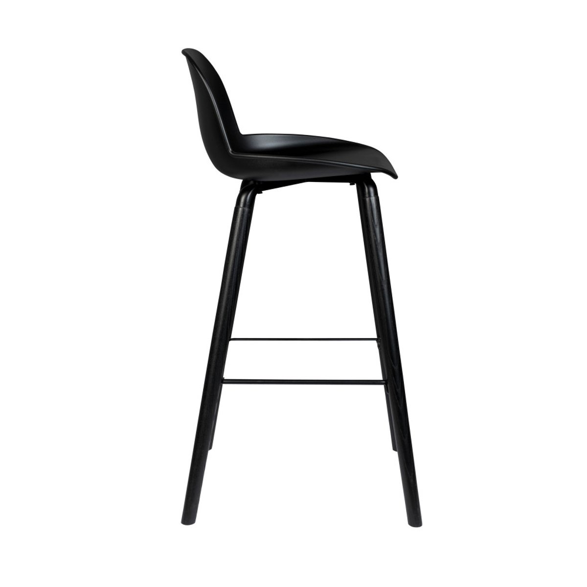 Lot de 2 tabourets de bar résine et bois pieds noirs 76cm - Albert Kuip noir, ZUIVER