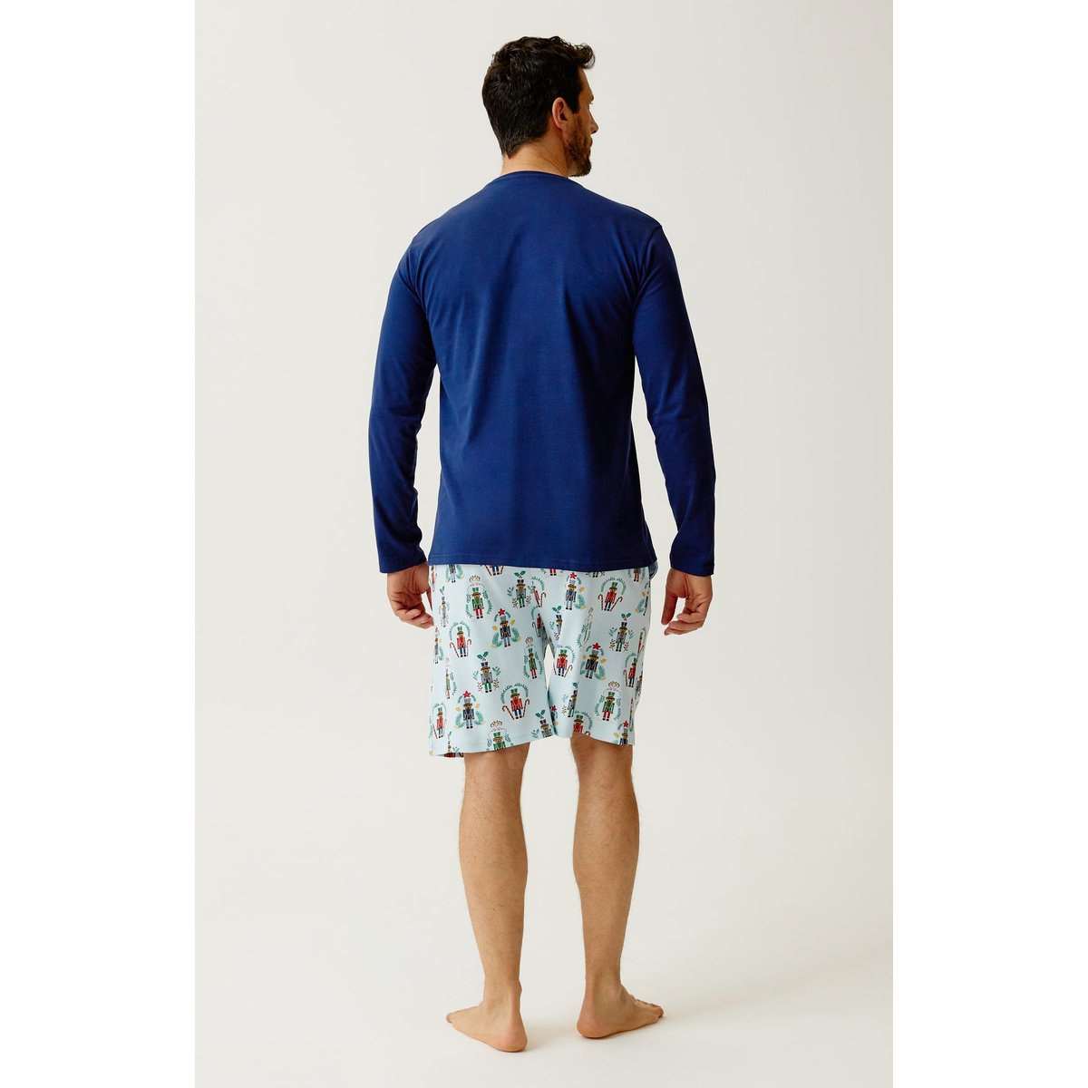 Pyjashort manches longues en jersey de coton imprimé Casse-noisette glace, ARTHUR