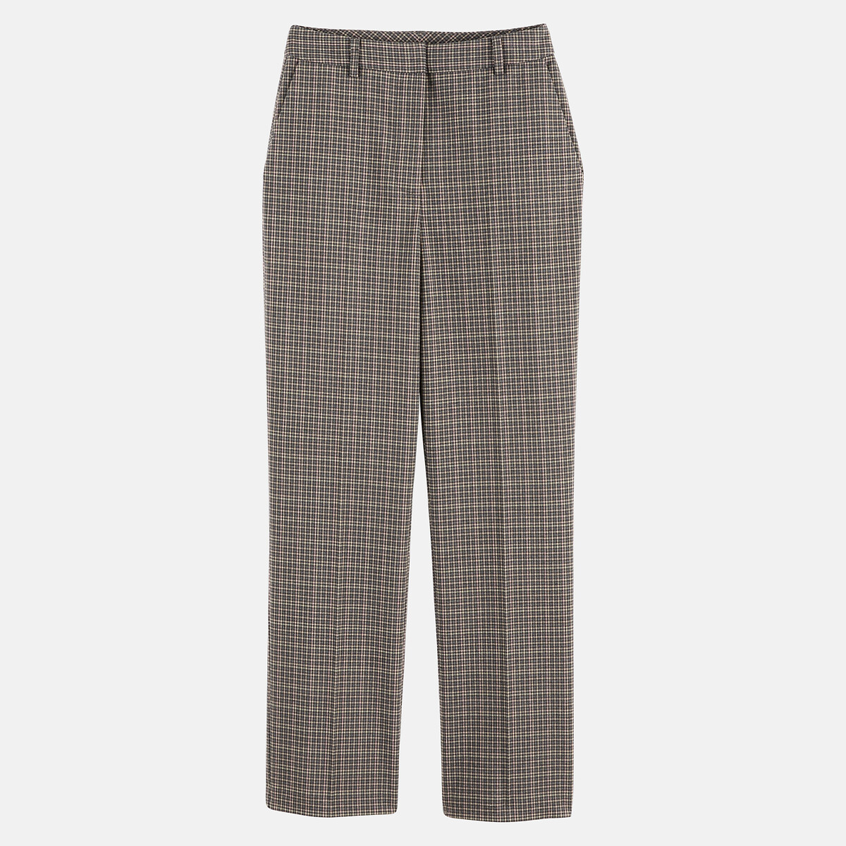 Rechte geruite broek geruite grijze fond, LA REDOUTE COLLECTIONS