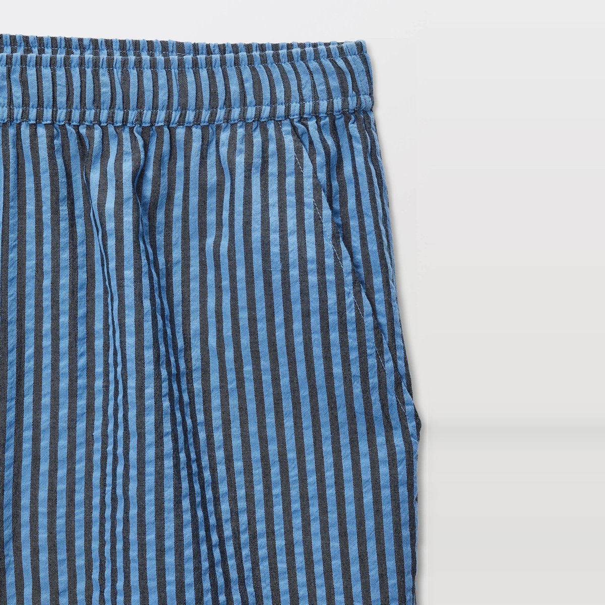 Short rayé élastiqué en coton tornade, MONOPRIX
