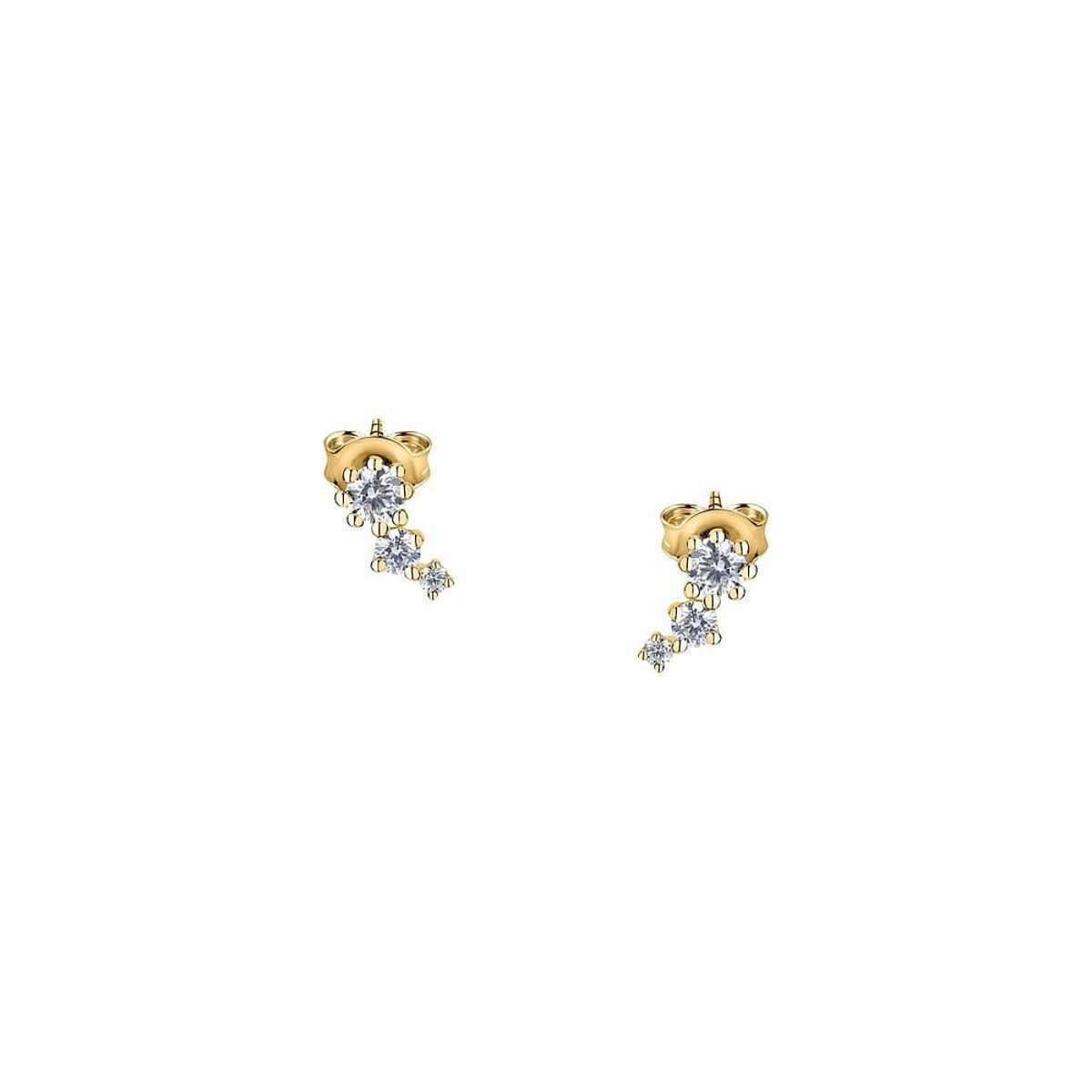 Boucles d'oreilles en Diamant Synthétique/diamant Synthétique/or 375/1000 et Diamant synthétique or, LIVE DIAMOND