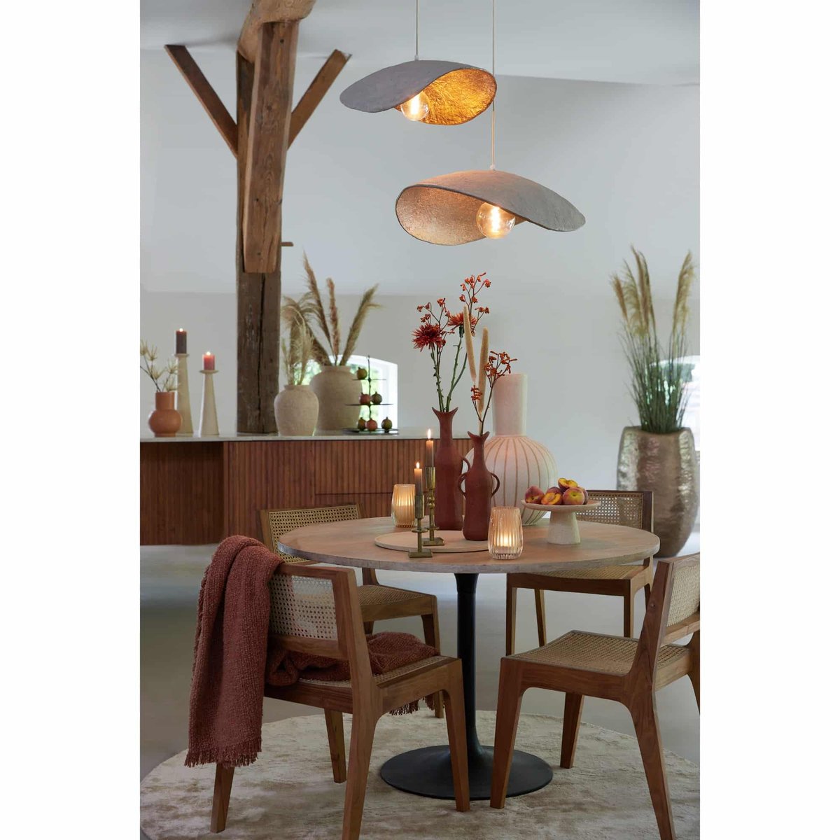 Suspension Papier LONIA gris antique, LIGHT & LIVING