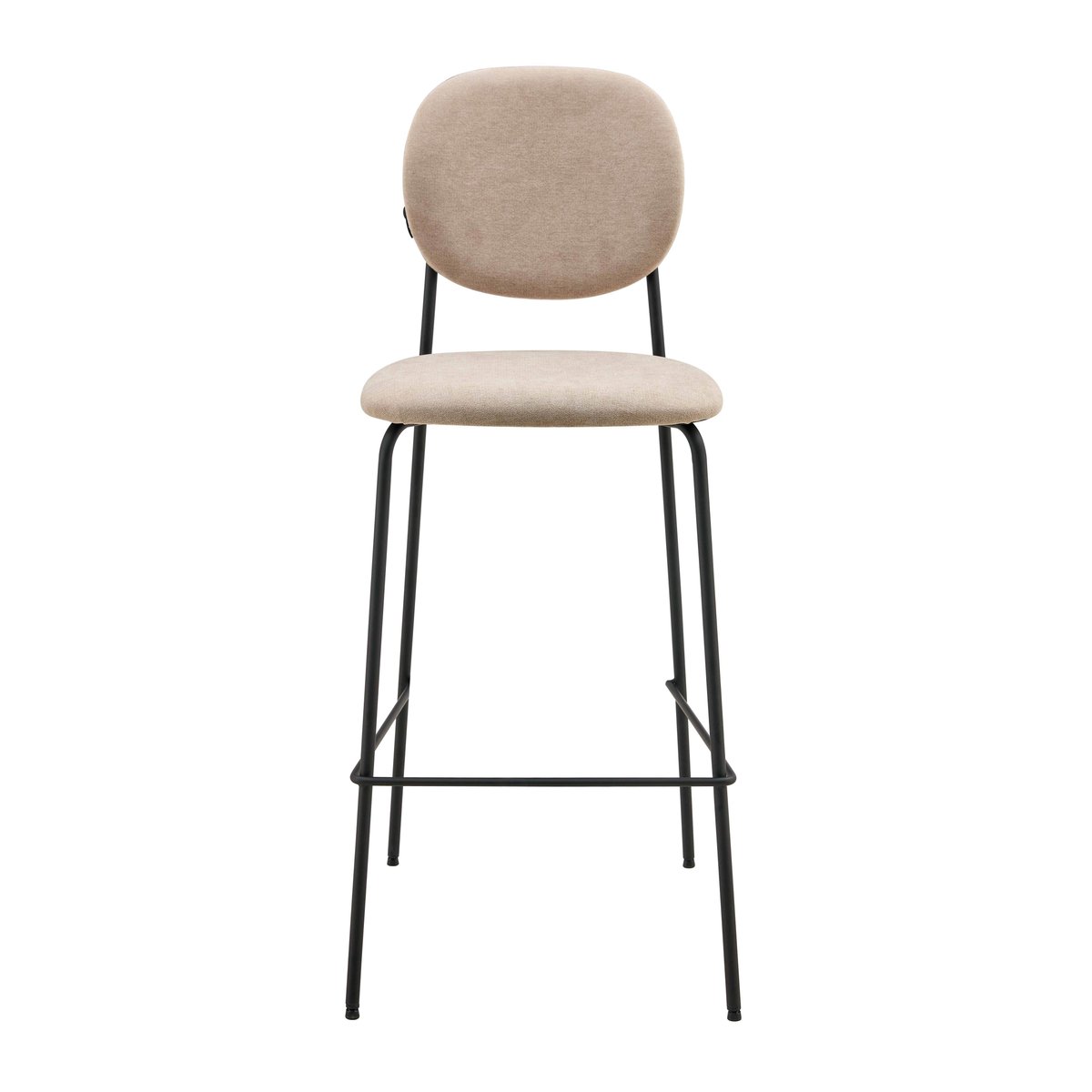 Lot de 2 chaises hautes en acier et tissu, LYA beige, OVIALA