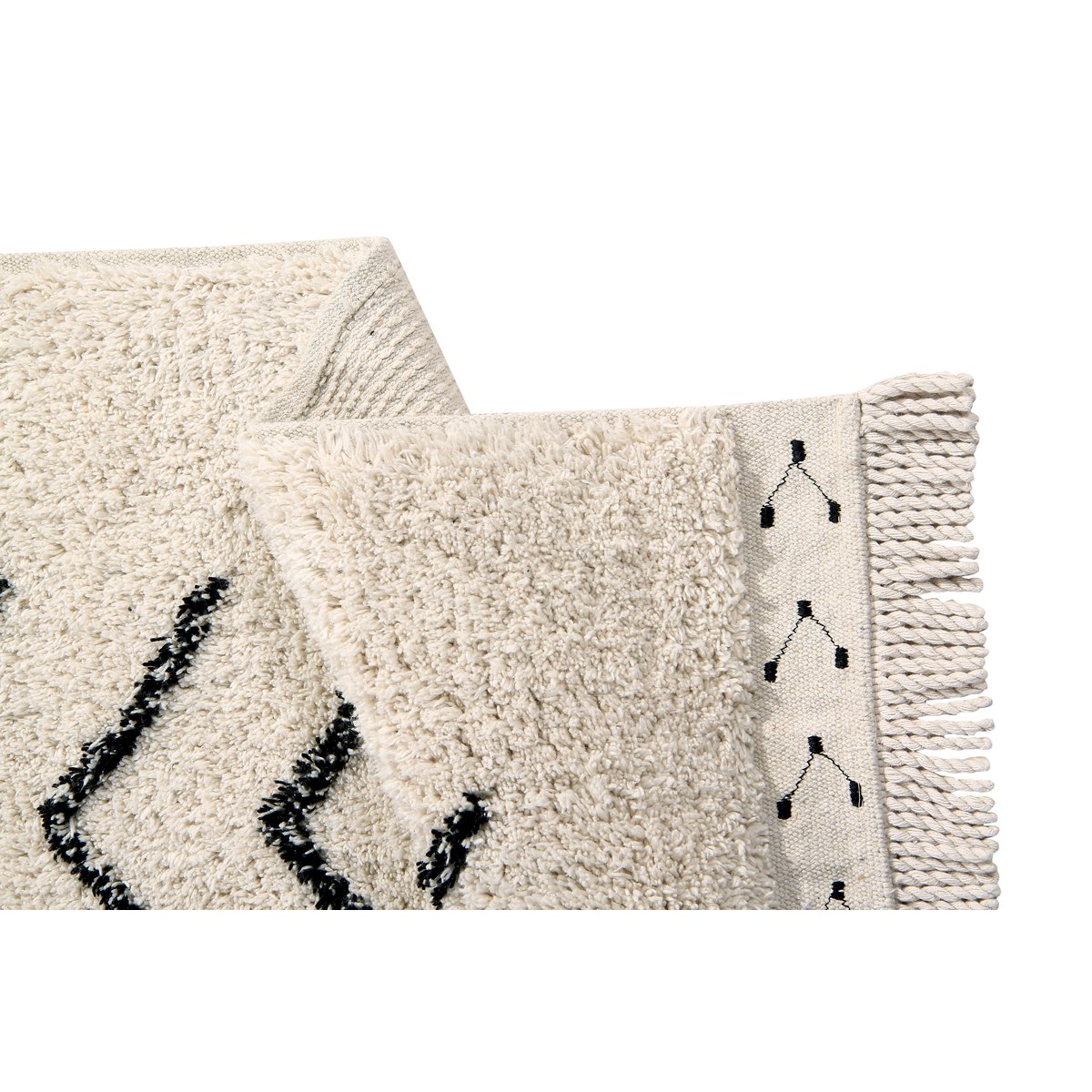 Tapis Rectangulaire en coton BEREBER CLASSICS beige noir, LORENA CANALS