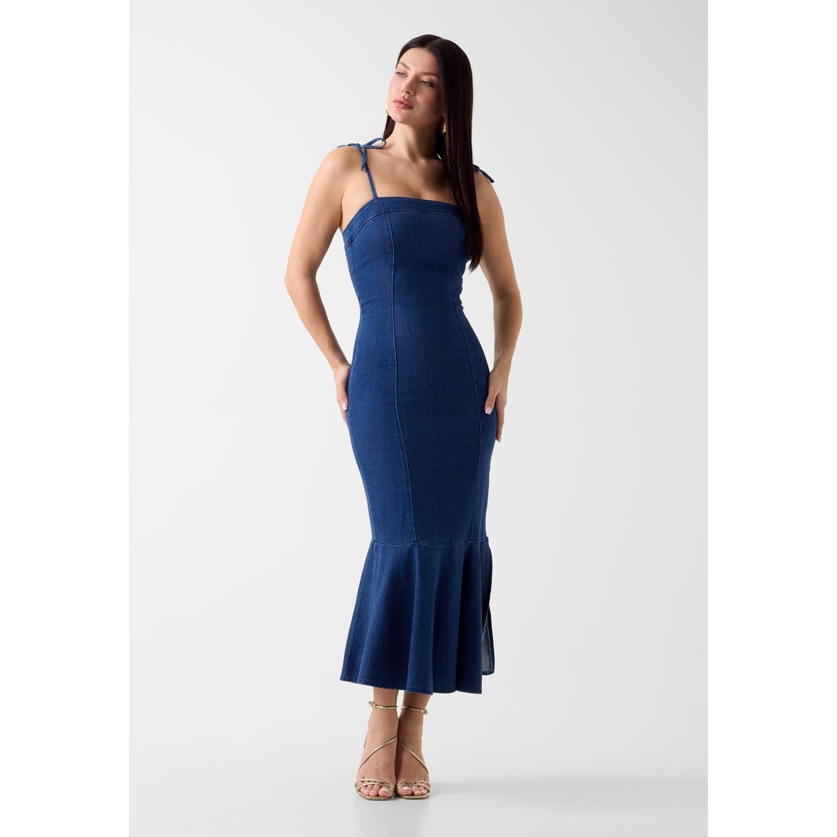 Denim Bodycon Dress bleu, GUESS