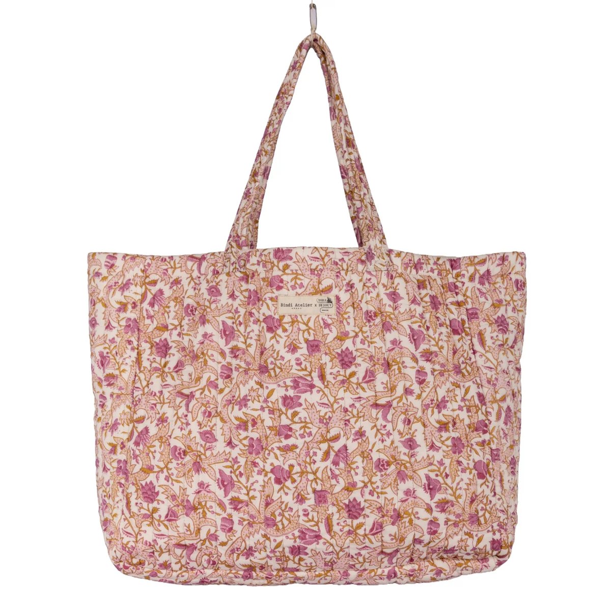 Cabas Toile de Jouy depuis 1760 - Forest rose blush, BINDI ATELIER