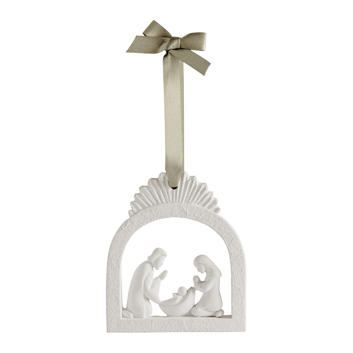 Crèche parfumée Sapin Doré RUBANS DE FÊTE blanc, MATHILDE M