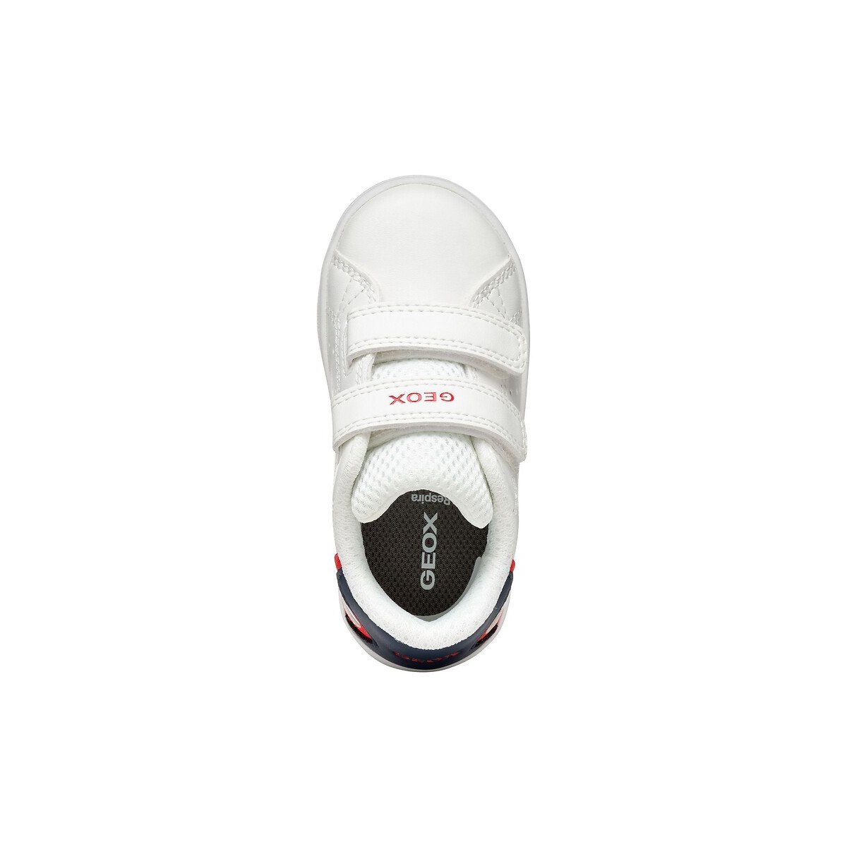 Ademende sneakers met klittenband Eclyper wit/marine, GEOX