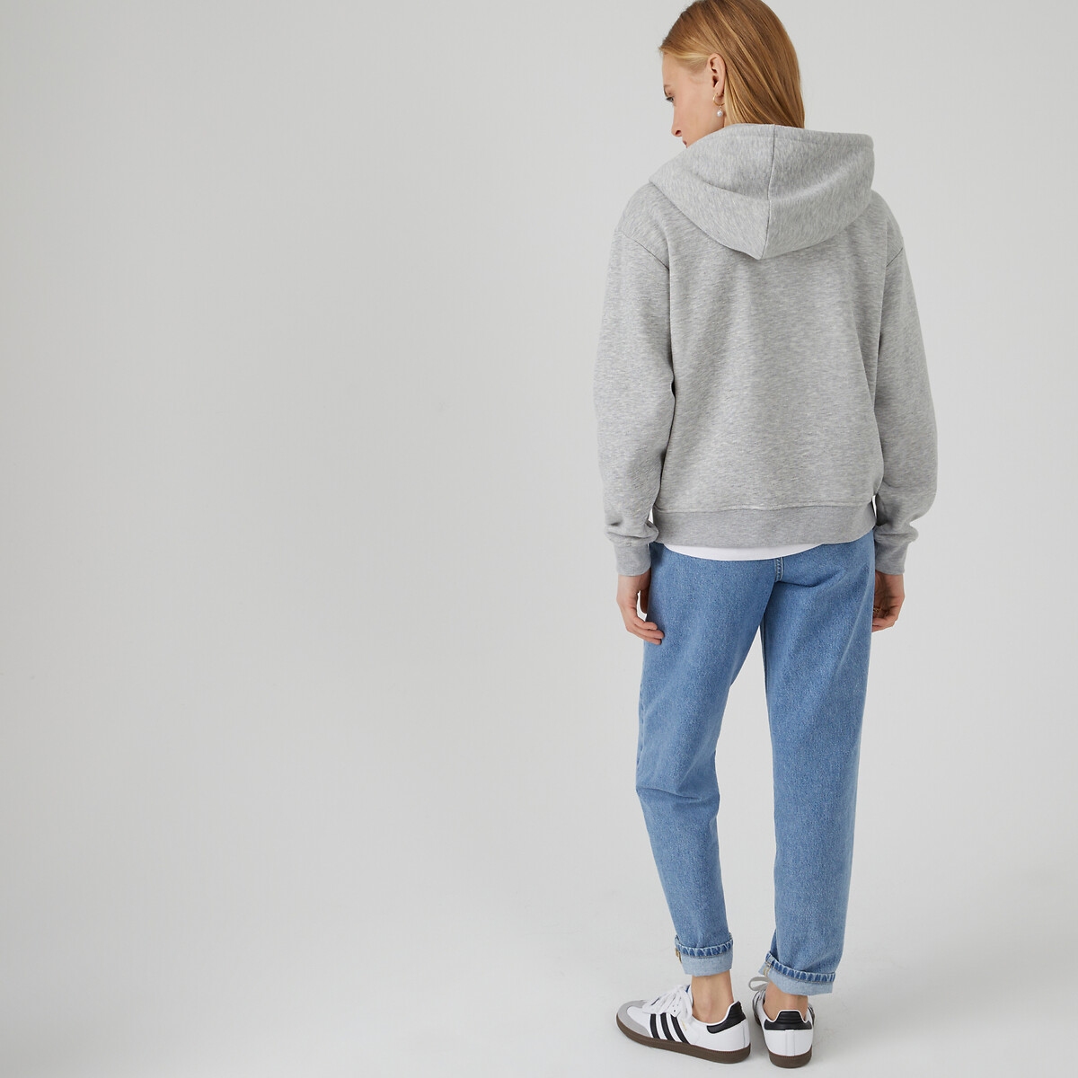 Felpa con cappuccio grigio chiné , LA REDOUTE COLLECTIONS