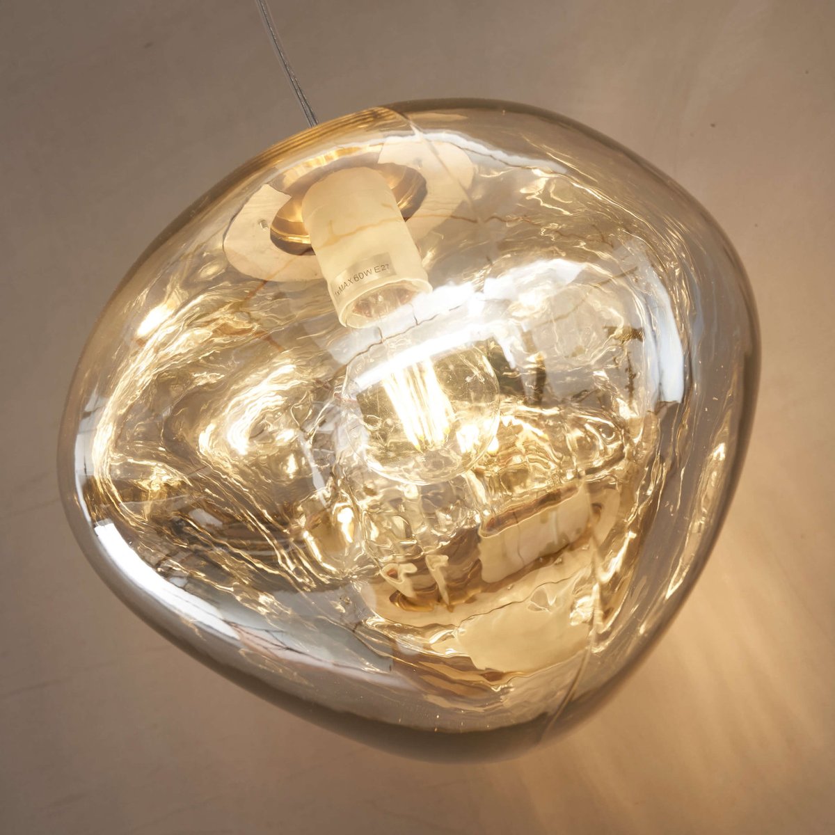 Suspension moderne en verre texturé - ISOTTA gris fumé, KOSILUM