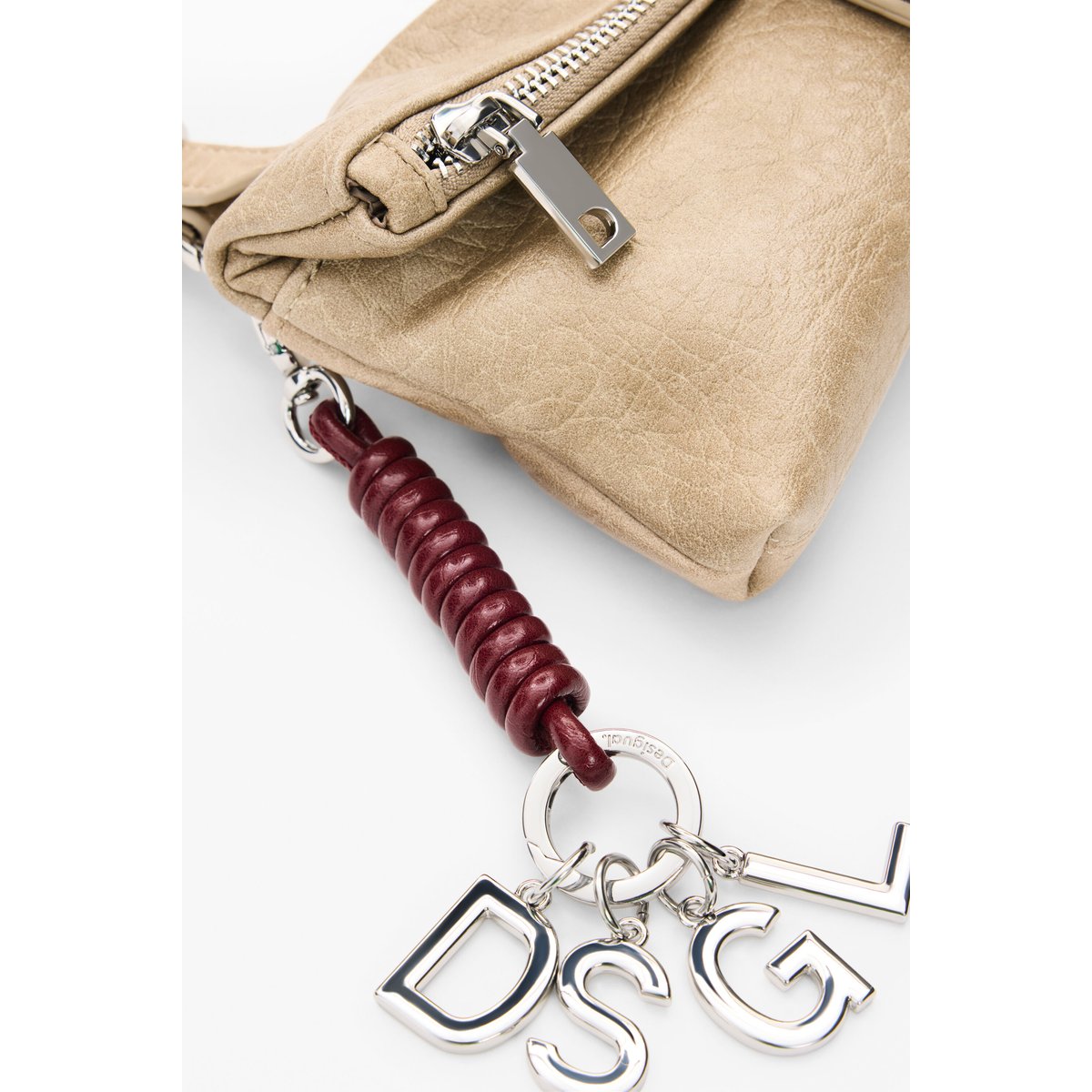 Grand portefeuille bandoulière beige, DESIGUAL