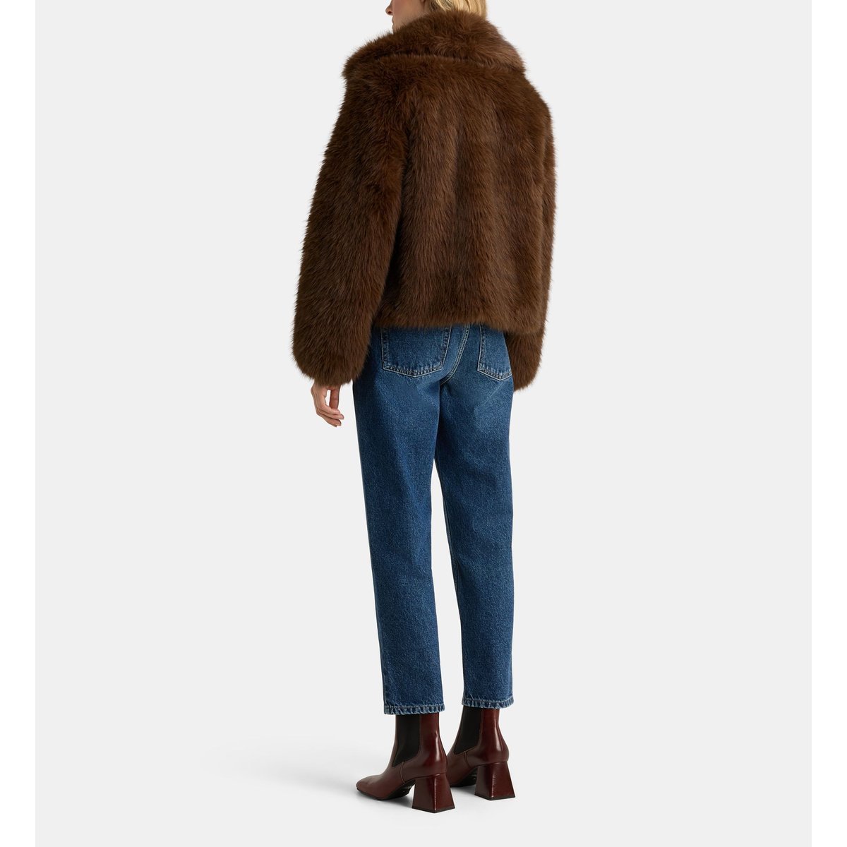 Manteau court fox fur marron foncé, GALERIES LAFAYETTE
