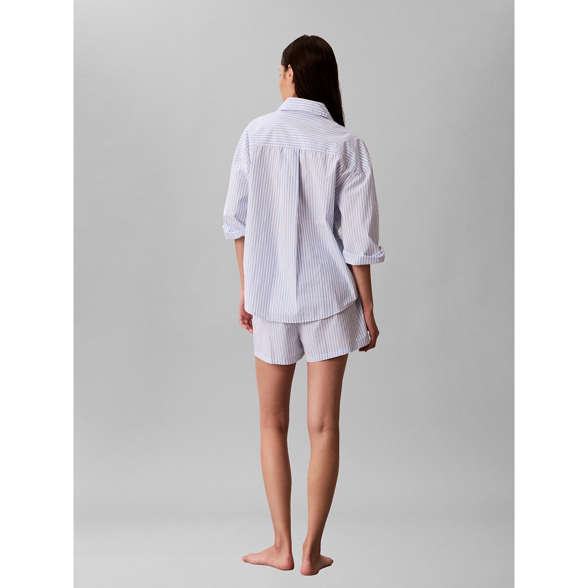 Short de pyjama à rayures COTTON POPLIN rayé bleu, CALVIN KLEIN UNDERWEAR