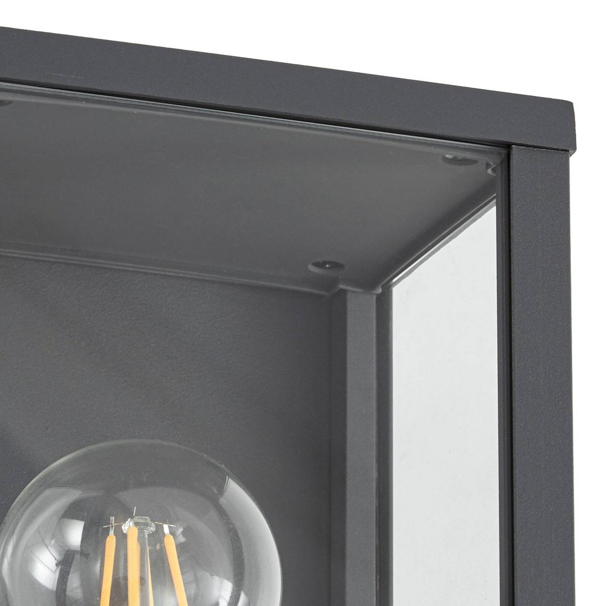 Applique extérieure en aluminium moderne anthracite, transparent, LINDBY