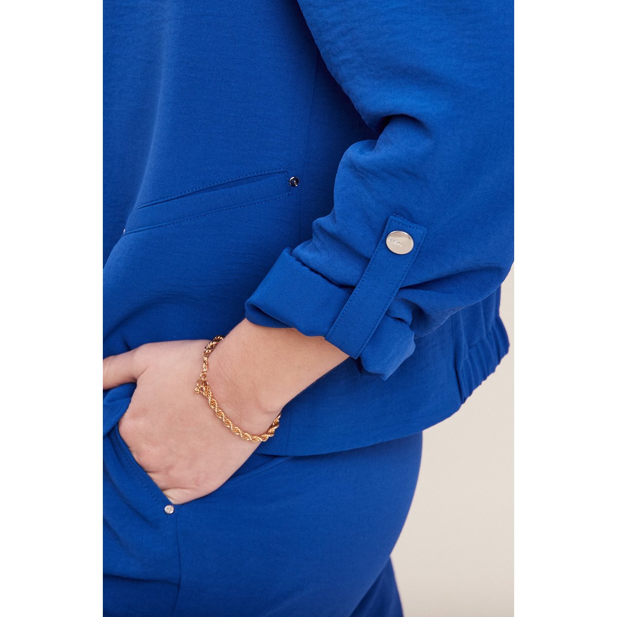 Veste droite fluide bleu electrique, BREAL