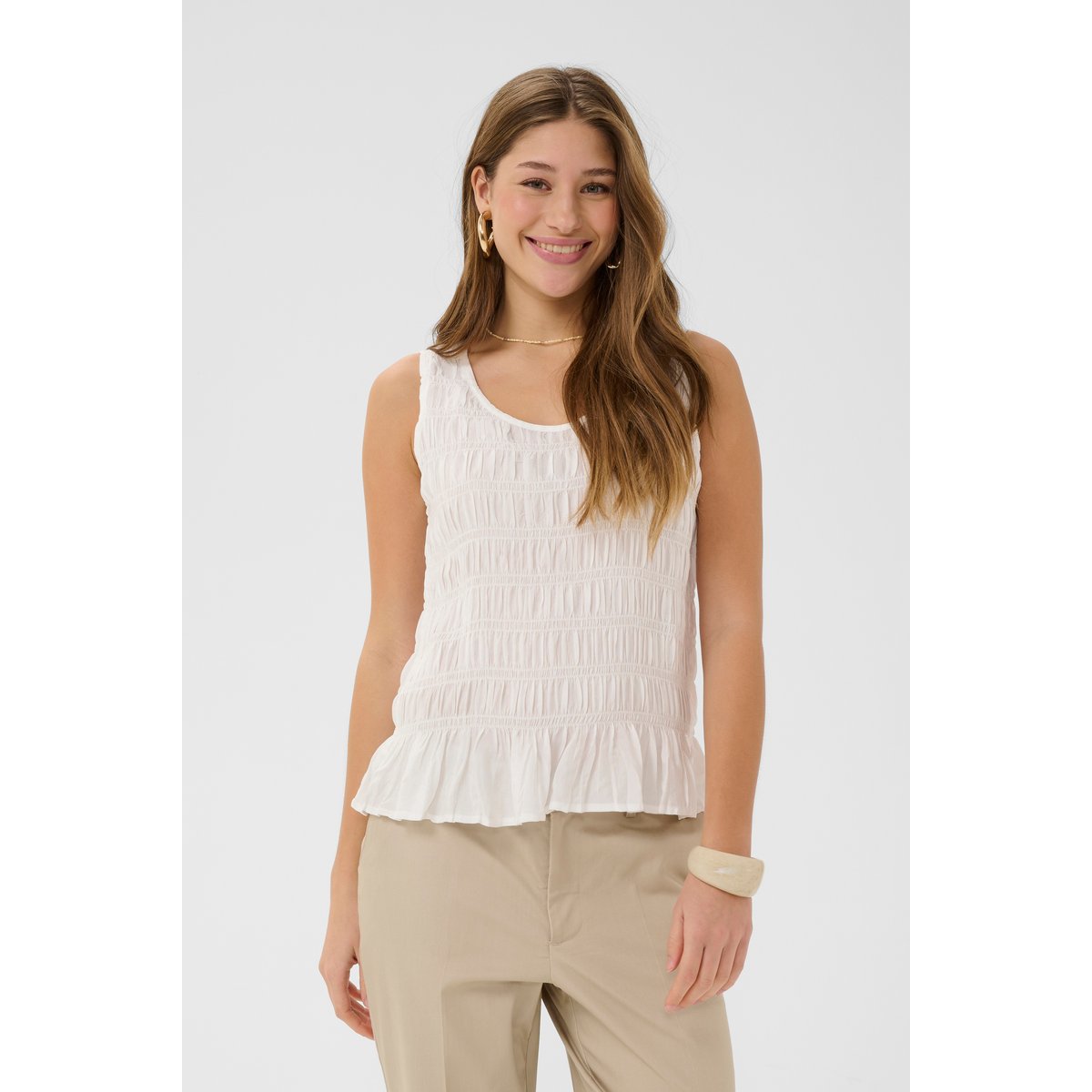 Blouse sans manches blanc snow white, CREAM