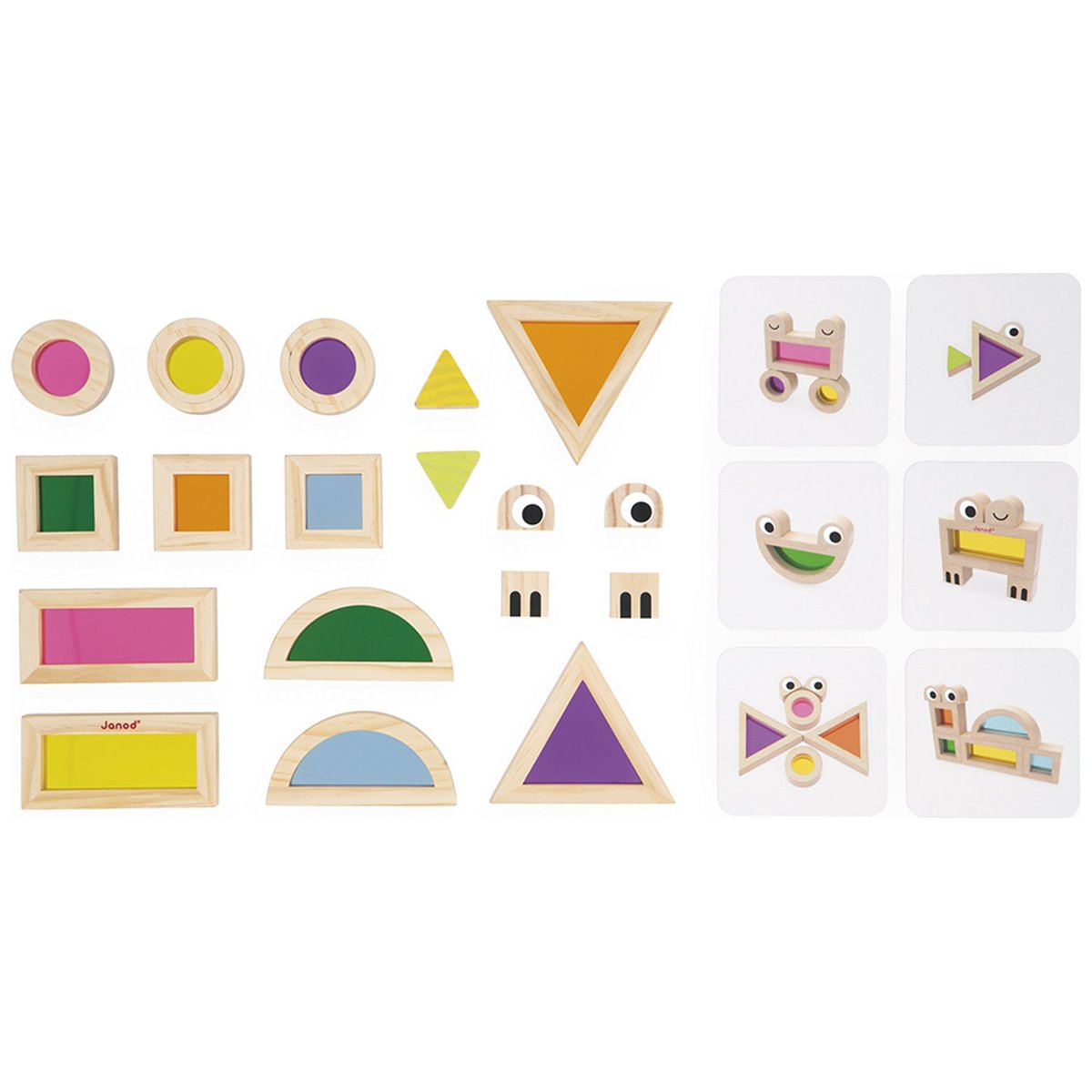 Jeu sensoriel Blocs translucides multicolore, JANOD