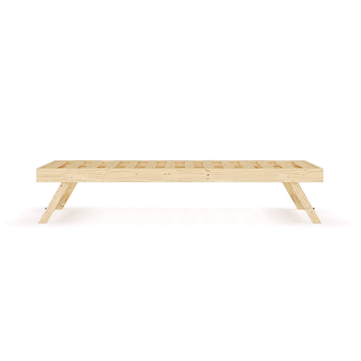 Pack sommier gigogne avec matelas Bois massif JONA bois naturel, AKITEN RETAIL