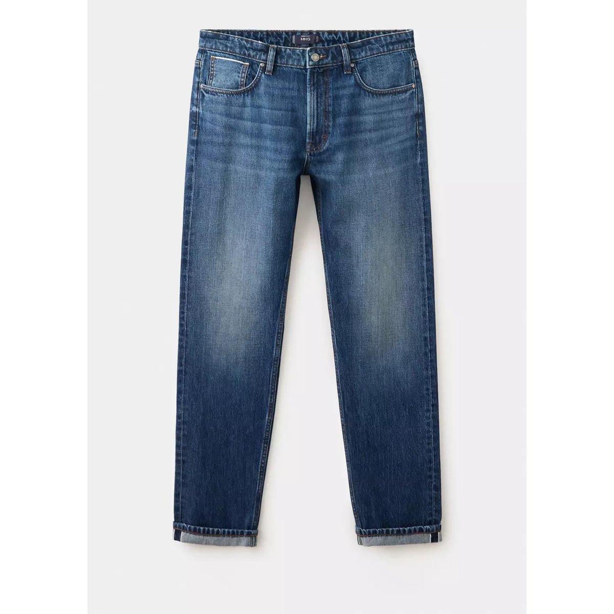 Jean regular fit 100 % coton bleu moyen, MANGO MAN
